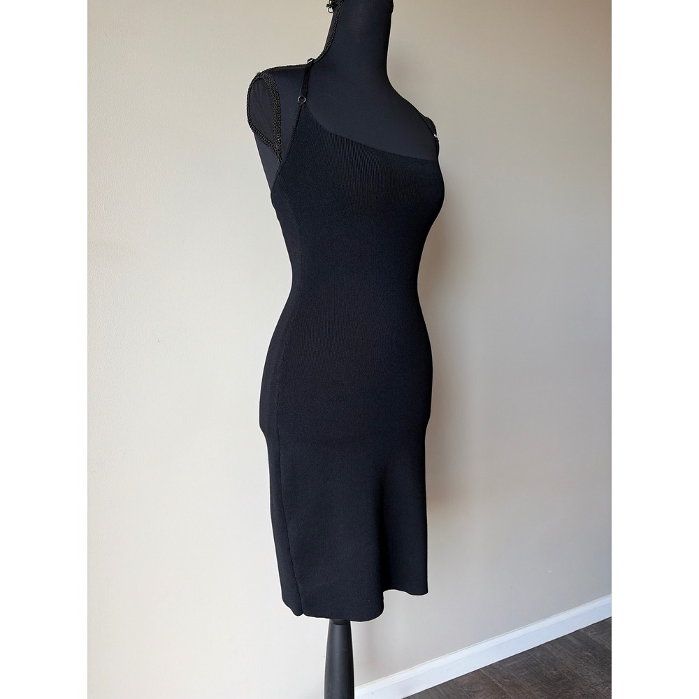 ASTR The Label Black Ribbed Knit Bodycon Midi Dress ACDR101179 Small